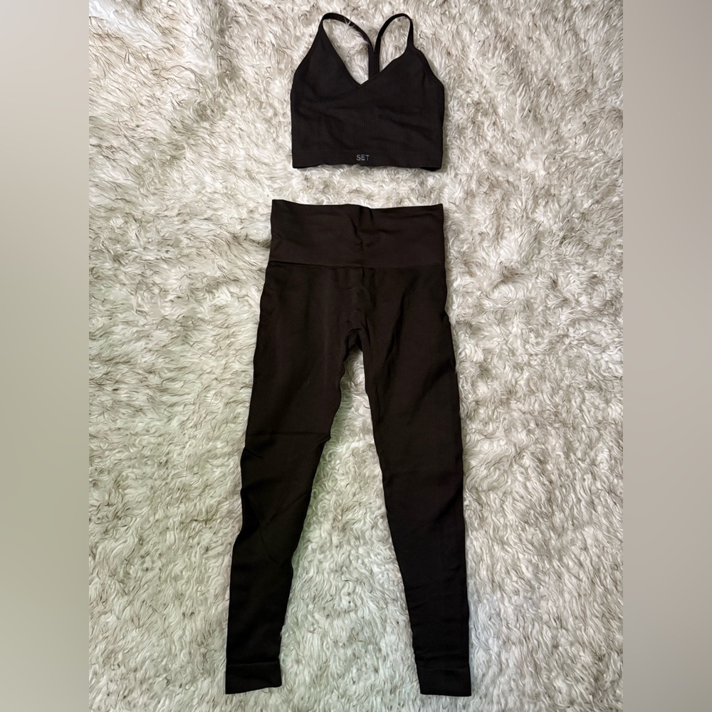 SET Active Leggings and Top Set - Espresso